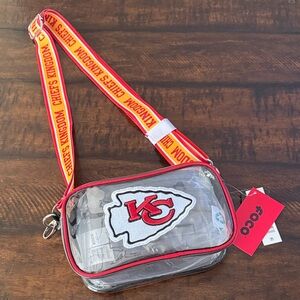 KC Chiefs Clear Crossbody Bag with Red and Yellow Strap NWT NFL